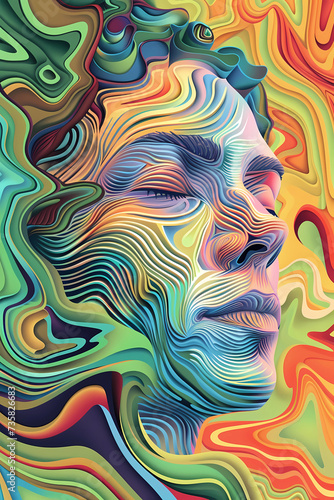 abstract colorful background face