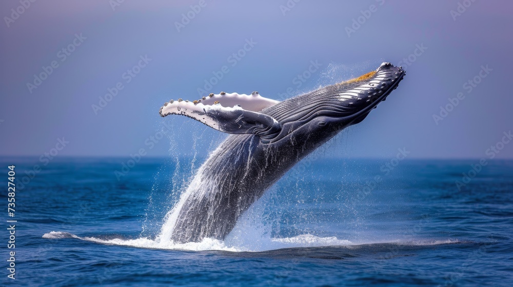 Fototapeta premium Humpback Whale Breach in Ocean