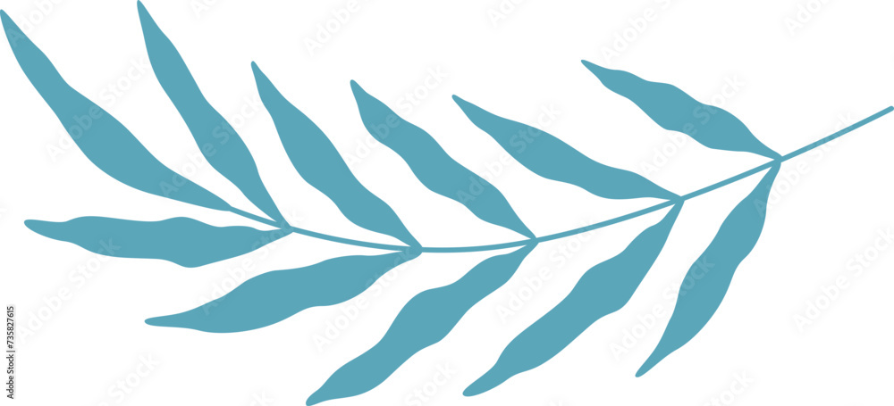 Flat Style Leafy Branch Illustration Flat Style Leafy Branch Illustration