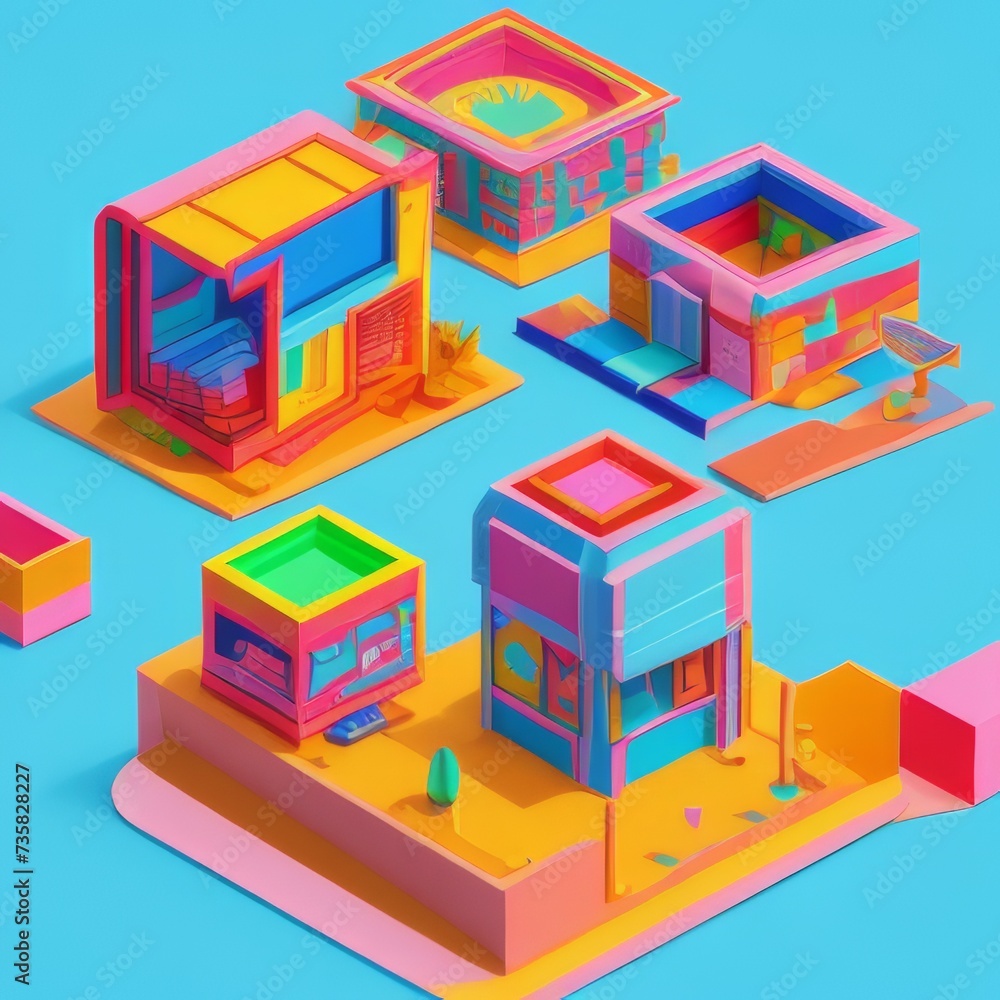 Isometric 3D Colorful Illustration Isometric 3D Colorful Illustration