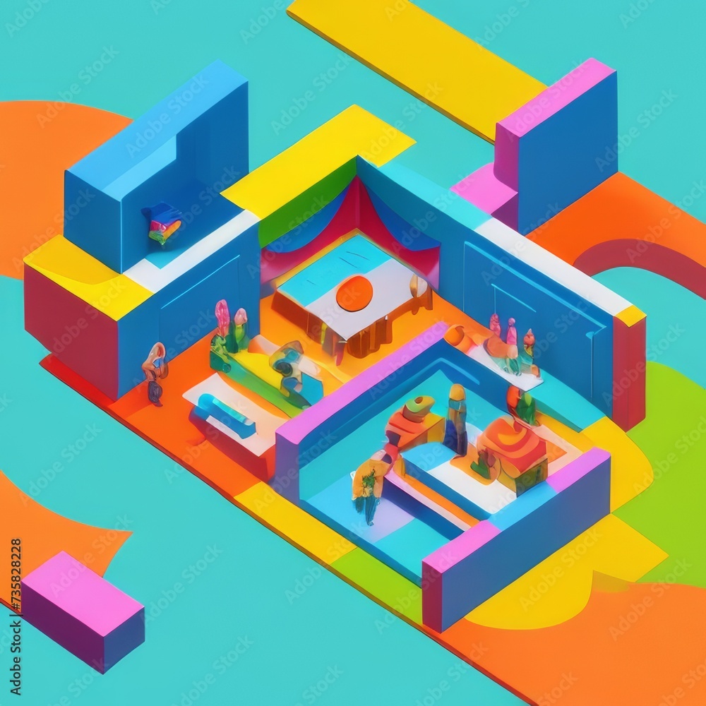 Isometric 3D Colorful Illustration Isometric 3D Colorful Illustration