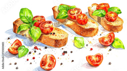 bruschetta with tomatoes and basil