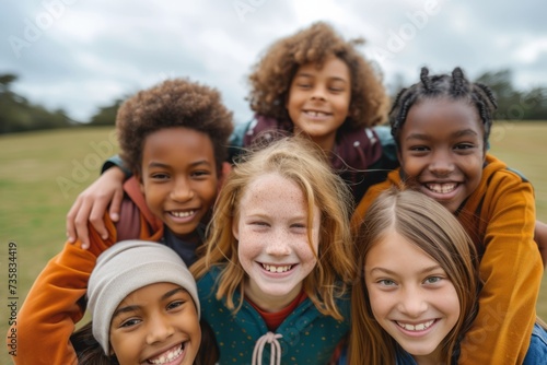 Teenage Friends Of Different Nationalities In The Park
