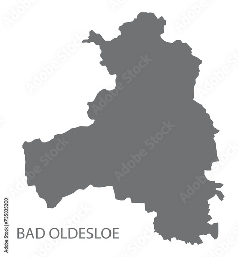 Bad Oldesloe German city map grey illustration silhouette shape