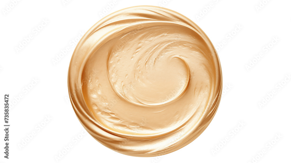 smear of golden cream texture on transparent background smear of golden cream texture on transparent background