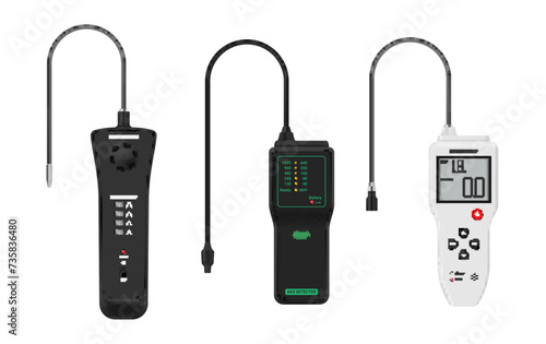 Natural gas leak detector LPG NGV leakage detection measurement tester set realistic vector
