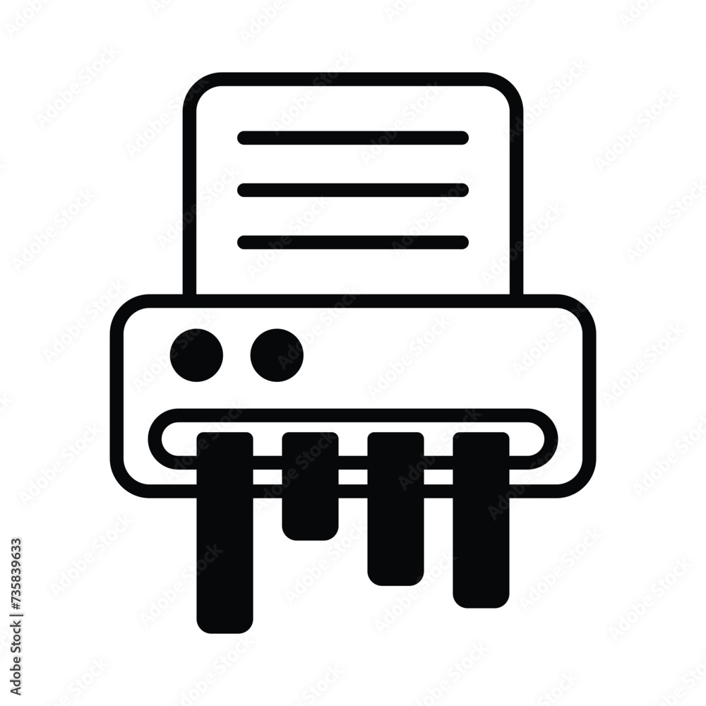 Paper shredder icon vector stock illustration. Paper shredder icon vector stock illustration.