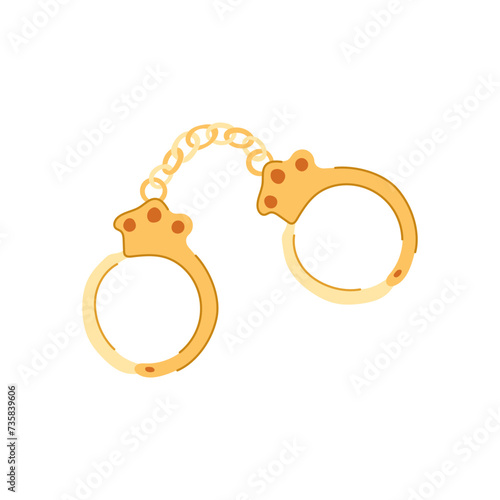 crime handcuffs cartoon vector illustration