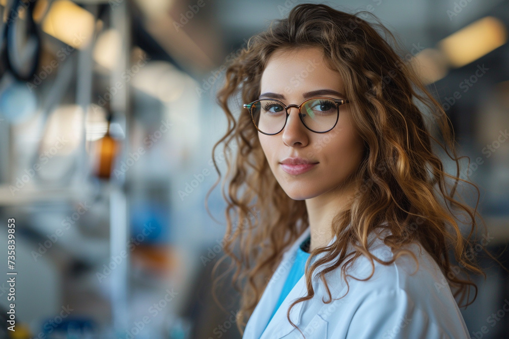 portrait of a scientist woman in the lab portrait of a scientist woman in the lab