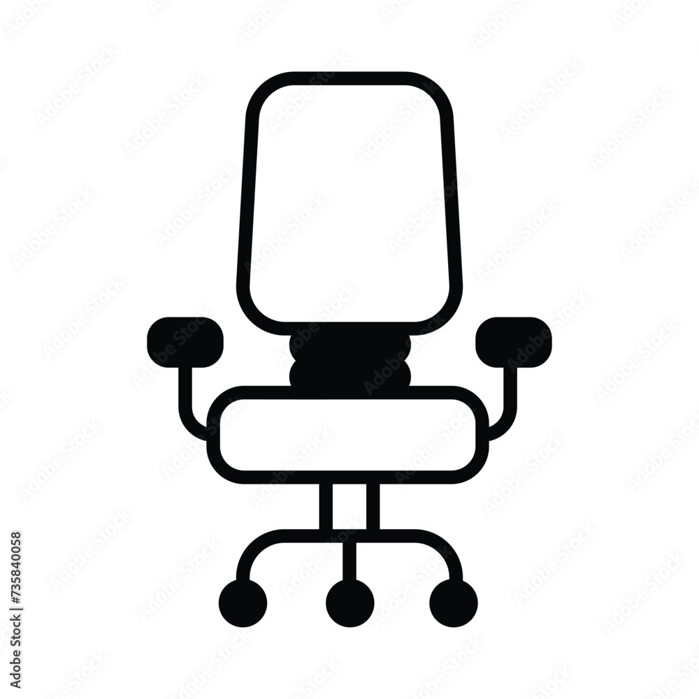 Office chair icon vector stock illustration. Office chair icon vector stock illustration.