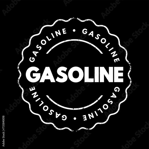 Gasoline text stamp, concept background