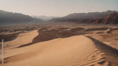desert with mountains in the background, 