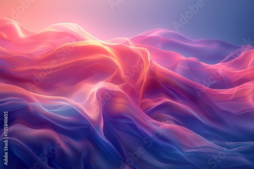 abstract background with smooth wavy lines in orange and pink colors