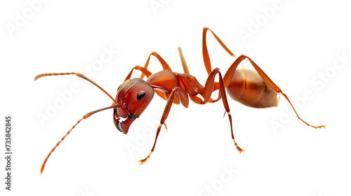 close-up photo of red ants on transparent background