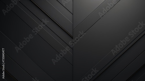 Minimalistic dark carbon grey abstract geometric background: elegant top-view design with rectangles, stripes, and lines - business concept
