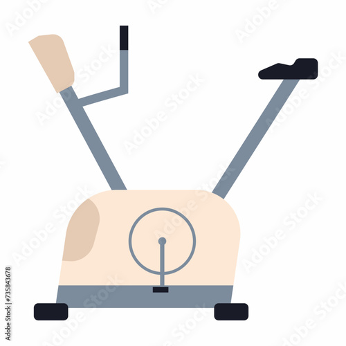 Exercise bike with magnetic resistance vector cartoon illustration isolated on a white background.