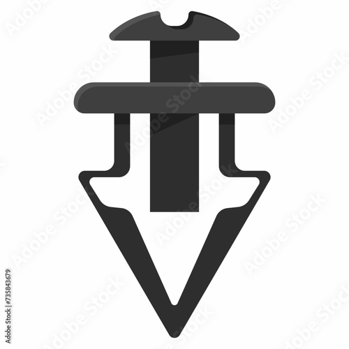 Car plastic retainer clip vector cartoon illustration isolated on a white background.
