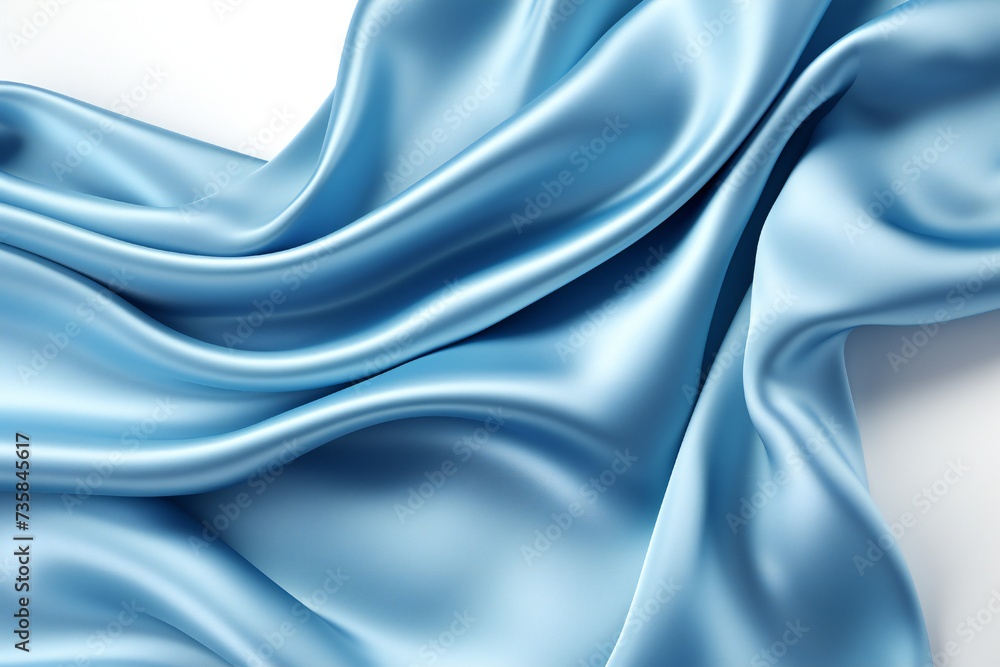 Piece of satin fabric isolated on white background Generative Ai Piece of satin fabric isolated on white background Generative Ai