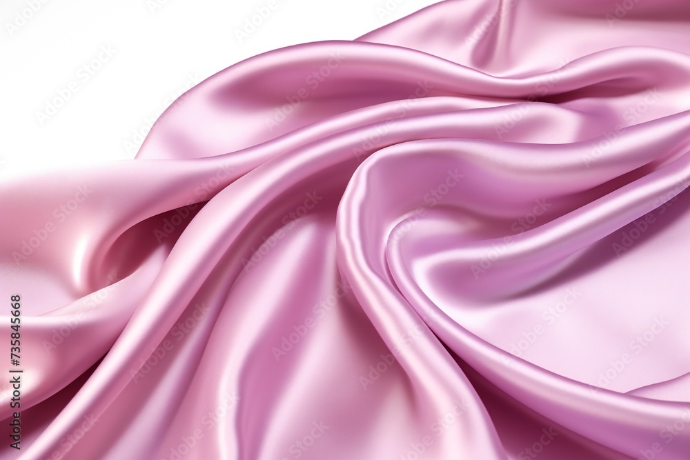 Fototapeta premium Piece of satin fabric isolated on white background Generative Ai