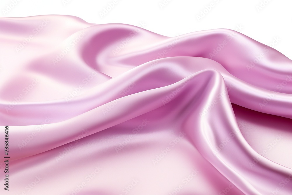 Obraz premium Piece of satin fabric isolated on white background Generative Ai