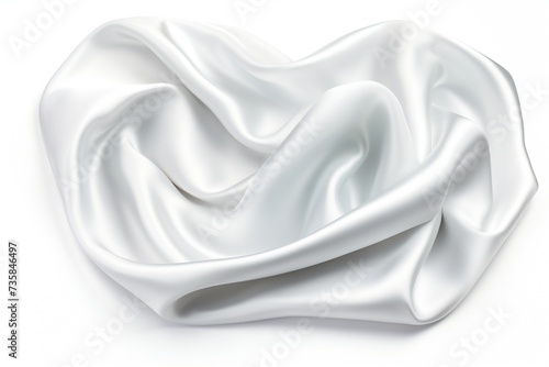 Piece of satin fabric isolated on white background Generative Ai