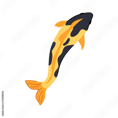 chinese koi fish carp cartoon vector illustration