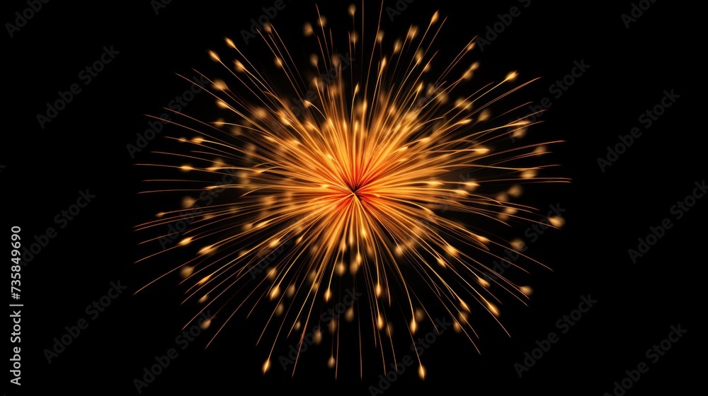 Festive firework salute burst isolated on a black background. Festive firework salute burst isolated on a black background.