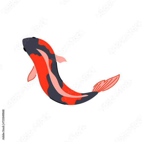 red koi fish carp cartoon vector illustration