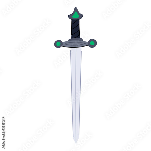 old medieval sword cartoon vector illustration