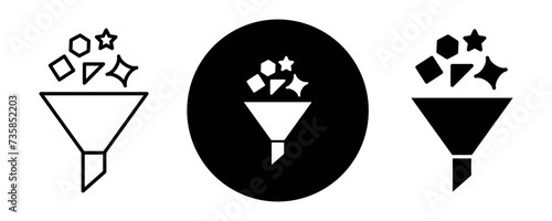 Content curation outline icon collection or set. Content curation Thin vector line art