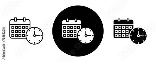 Schedule outline icon collection or set. Schedule Thin vector line art