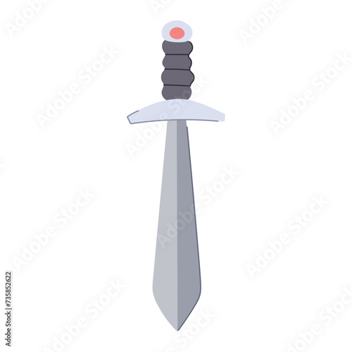 knight medieval sword cartoon vector illustration