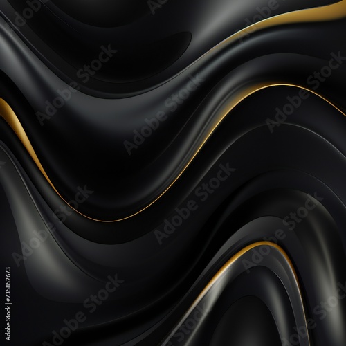 Smooth black liquid vector background Generative Ai