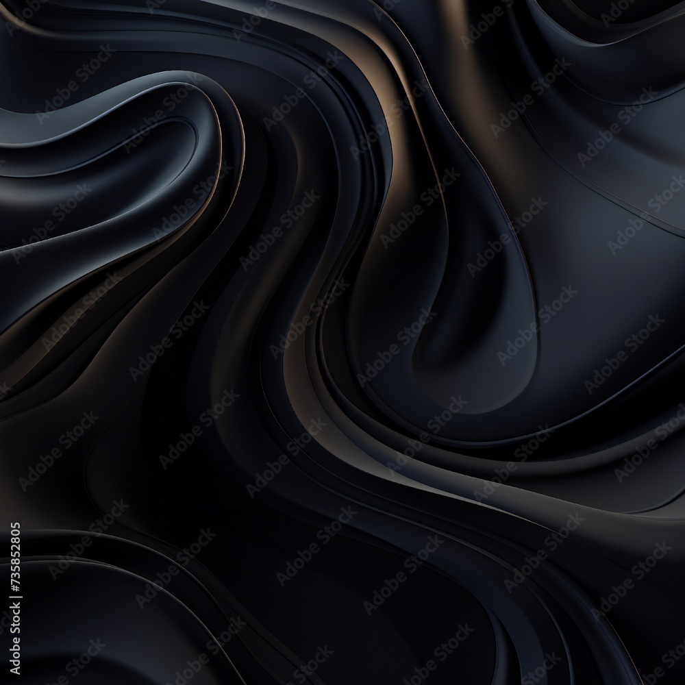 Obraz premium Smooth black liquid vector background Generative Ai