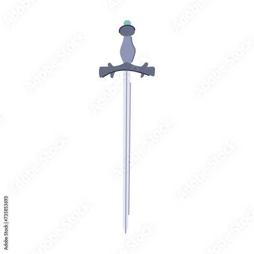 shield medieval sword cartoon vector illustration