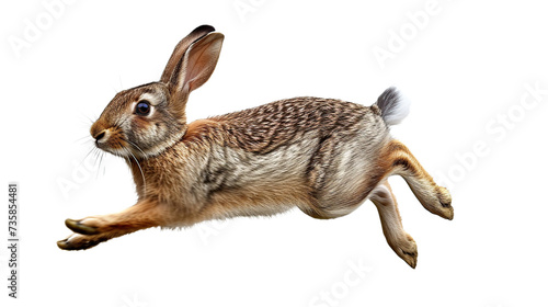 running rabbit isolated on transparent background