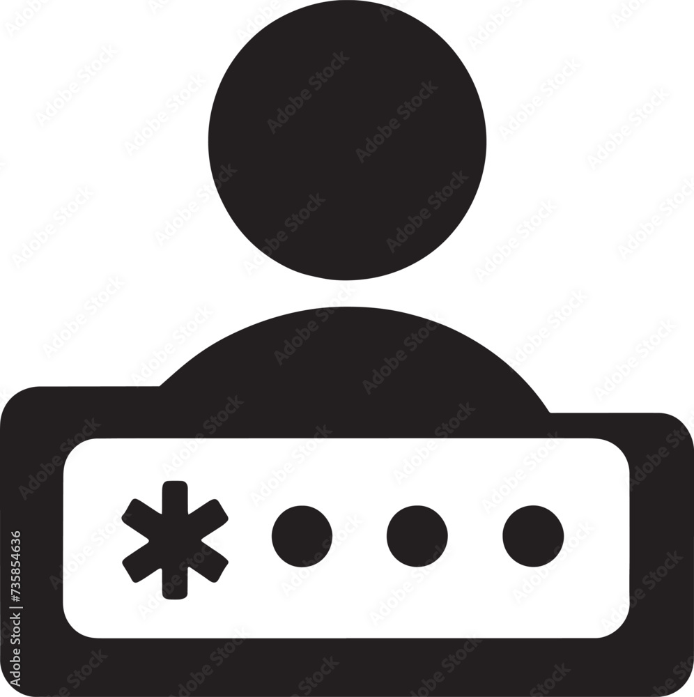 Fototapeta premium Password Protected Profile icon vector