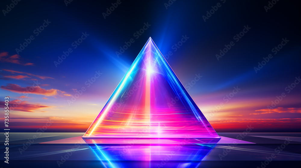 Crystal rainbow lights effect, bright ray or beam glowing light. Flare reflection from prism or diamond. 3d gem shining iridescent glare. Lens colorful vector diamond light - obrazy, fototapety, plakaty 