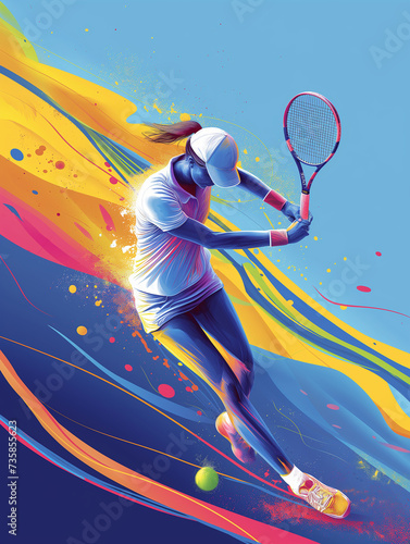 Racket in Motion: A Bright Tennis Concept.