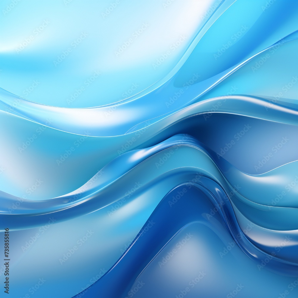 Smooth blue liquid vector background Generative Ai