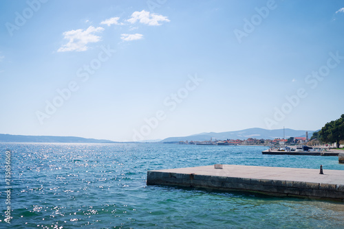 Concrete pier on Adriatic seashore