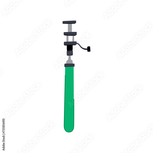 smartphone selfie stick cartoon vector illustration