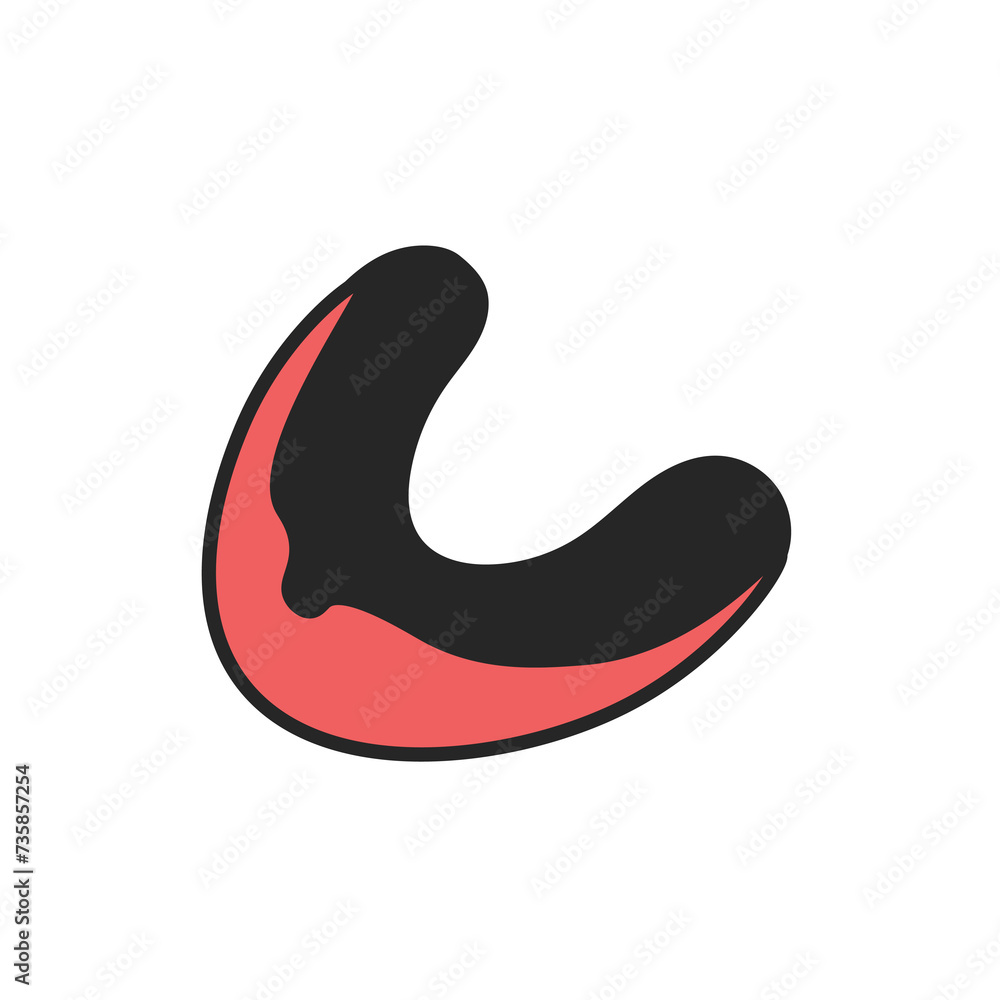 Red mouth guard. Teeth protection for boxing, kickboxing, American football. Sport equipment. Vector illustration. Red mouth guard. Teeth protection for boxing, kickboxing, American football. Sport equipment. Vector illustration.