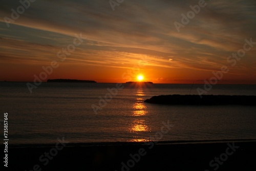 levé du soleil en février 