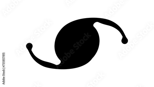 Intraocular lens, black isolated silhouette
