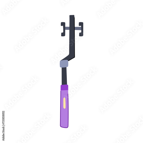 monopod selfie stick cartoon vector illustration