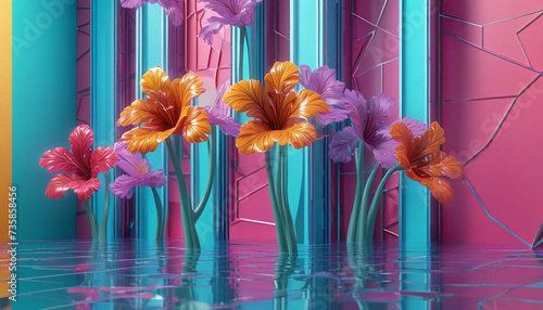 3d decorative background texture pattern, interior mural wallpaper.