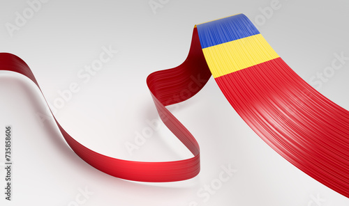 3d Flag Of Moldova 3d Shiny Waving Ribbon Flag Isolated On White Background 3d Illustration