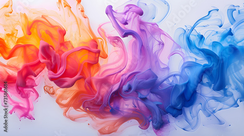 colorful paint in a white fluid