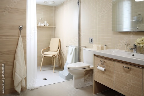 Bathroom Adapted for People with Disabilities  Safety Toilet for Elderly People  Adapted Interior Design